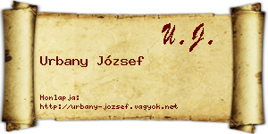 Urbany József névjegykártya